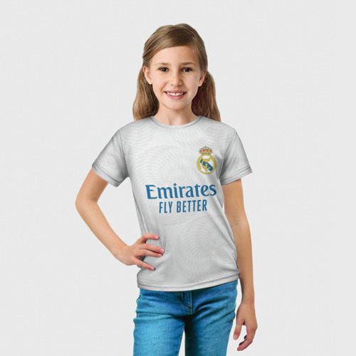 Детская 3D футболка с принтом Винисиус Реал Мадрид 2021/2022, вид сбоку #3