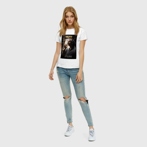 Женская футболка с принтом Пабло Эскобар, вид сбоку #3