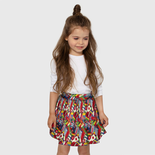 Детская юбка-солнце 3D с принтом Страны Мира, фото на моделе #1
