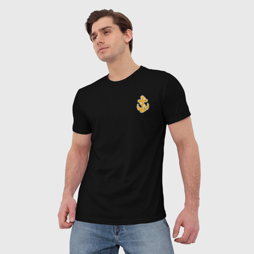 Мужская 3D футболка с принтом Военно-Морской флот, фото на моделе #1