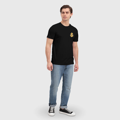 Мужская 3D футболка с принтом Военно-Морской флот, вид сбоку #3