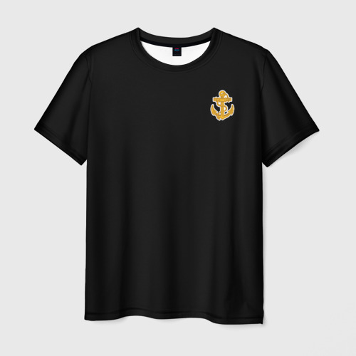 Мужская 3D футболка с принтом Военно-Морской флот, вид спереди #2