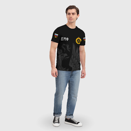 Мужская 3D футболка с принтом ВМФ нашивки | Флаг на спине, вид сбоку #3