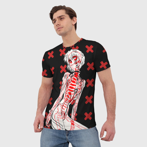 Мужская 3D футболка с принтом Ева 00 Аянами Рей в X Ray, фото на моделе #1