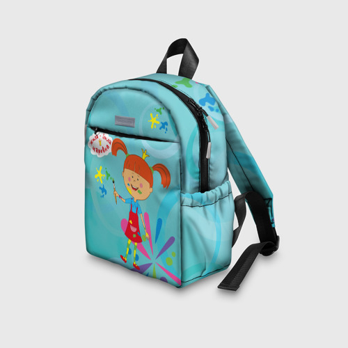 Детский рюкзак 3D с принтом Царевна-художник, вид сбоку #3
