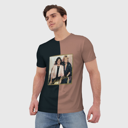 Мужская 3D футболка с принтом Modern Talking Хиты 80-х, фото на моделе #1