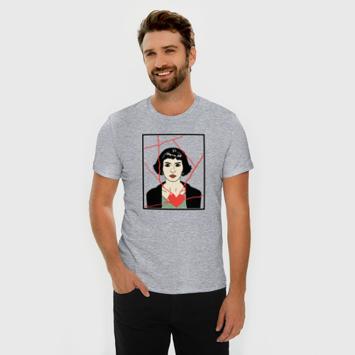 Мужская футболка премиум с принтом Амели, фото на моделе #1