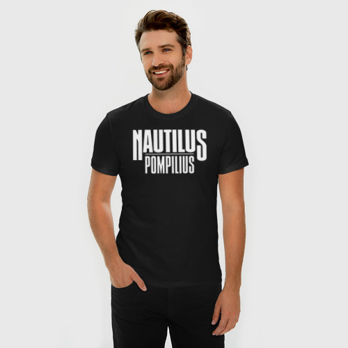 Мужская футболка премиум с принтом Nautilus Pompilius логотип, фото на моделе #1