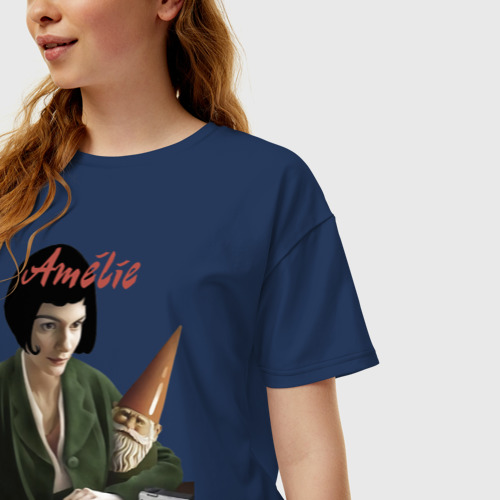 Женская футболка oversize с принтом Амели, фото на моделе #1