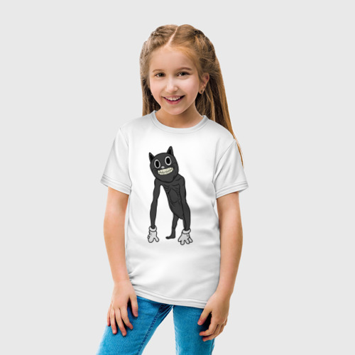 Детская футболка с принтом Cartoon Cat / Мультяшный кот, вид сбоку #3