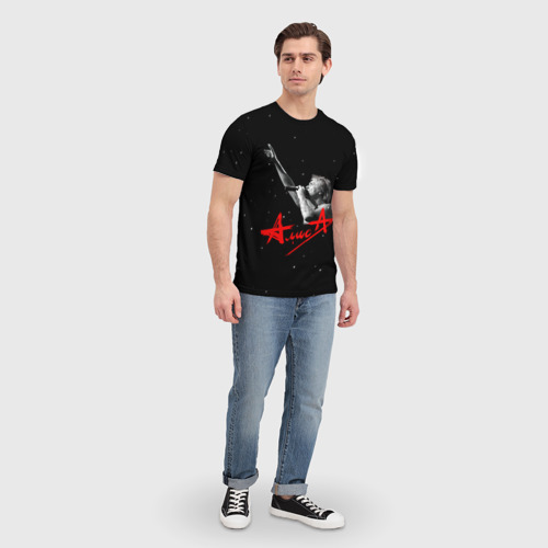 Мужская 3D футболка с принтом АлисА Константин Кинчев, вид сбоку #3