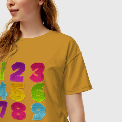 Женская футболка oversize с принтом Цифры, фото на моделе #1