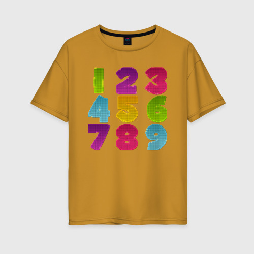 Женская футболка oversize с принтом Цифры, вид спереди #2