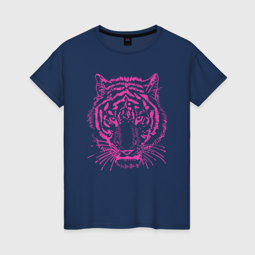 Женская футболка с принтом Pink Tiger, вид спереди #2