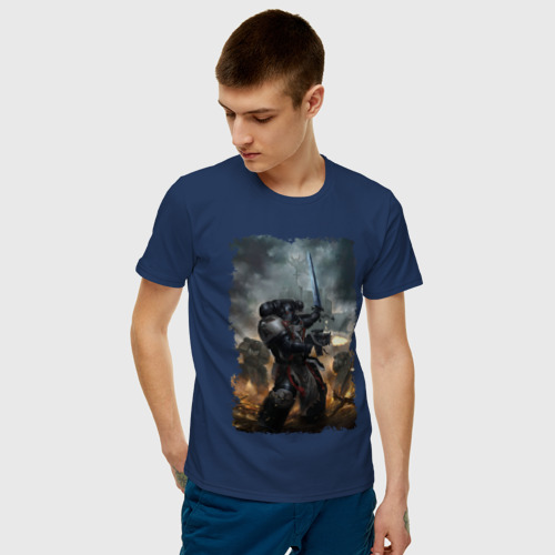 Мужская футболка с принтом Черный Храмовник на передовой, фото на моделе #1