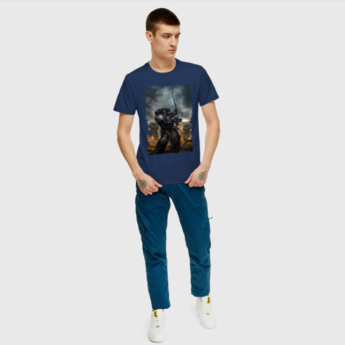 Мужская футболка с принтом Черный Храмовник на передовой, вид сбоку #3