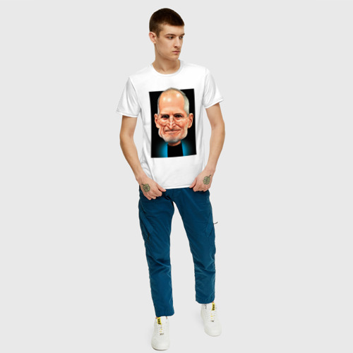 Мужская футболка с принтом Apple Jobs, вид сбоку #3