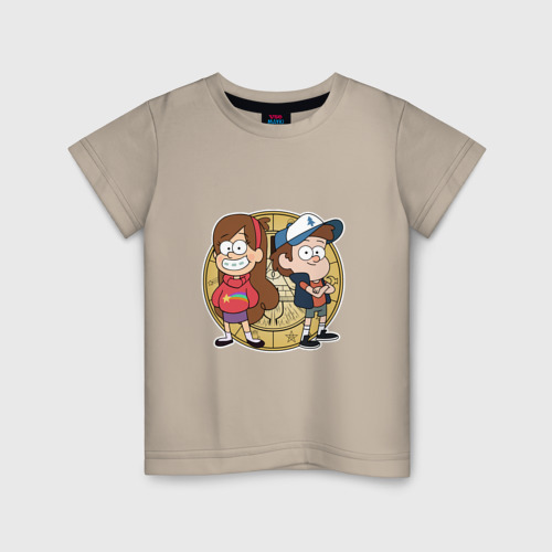 Детская футболка с принтом Мэйбл и Диппер, вид спереди #2