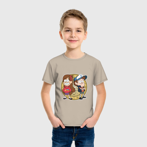 Детская футболка с принтом Мэйбл и Диппер, фото на моделе #1