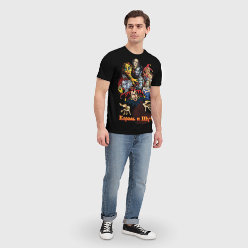 Мужская 3D футболка с принтом Король и Шут (сказочные персонажи), вид сбоку #3