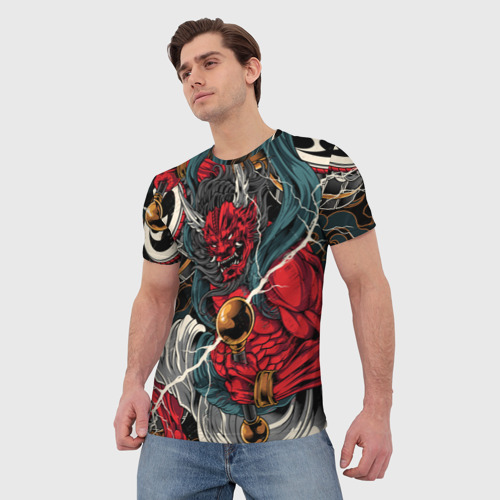 Мужская 3D футболка с принтом БОГ ГРОМА РАЙДЗИН, фото на моделе #1