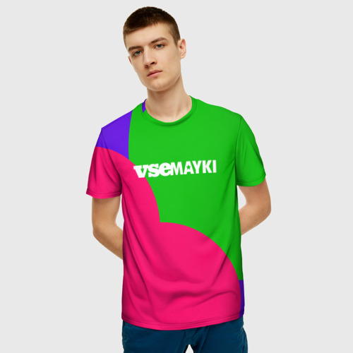 Мужская 3D футболка с принтом VseMayki Logo, фото на моделе #1
