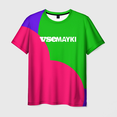 Мужская 3D футболка с принтом VseMayki Logo, вид спереди #2
