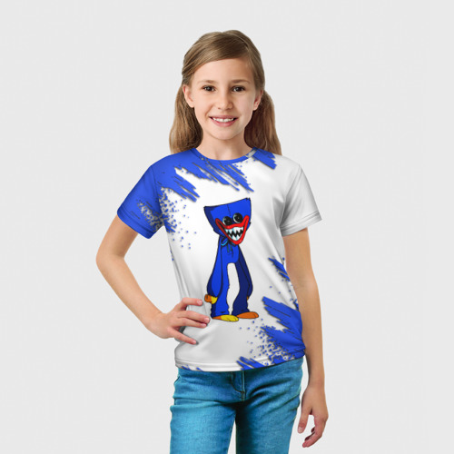 Детская 3D футболка с принтом Poppy Playtime, вид сбоку #3