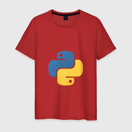 Мужская футболка с принтом Python язык, вид спереди #2