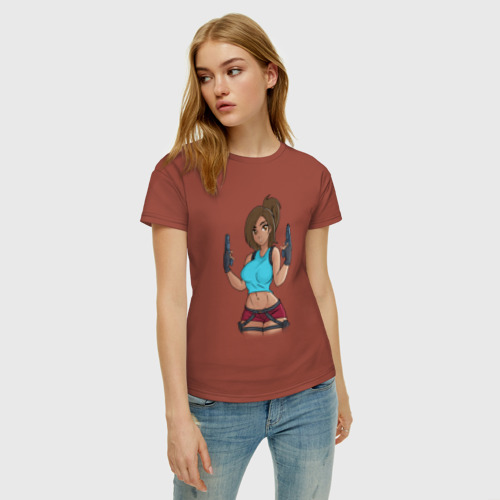 Женская футболка с принтом Lara Croft Tomb Raider, фото на моделе #1