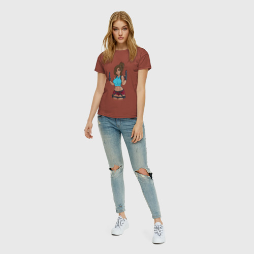 Женская футболка с принтом Lara Croft Tomb Raider, вид сбоку #3