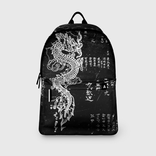 Рюкзак 3D с принтом Японский дракон и иероглифы, вид сбоку #3