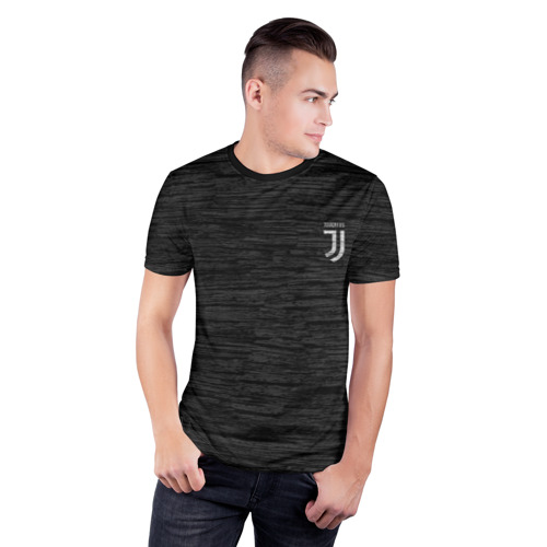 Мужская футболка 3D спортивная с принтом Juventus Asphalt theme, фото на моделе #1