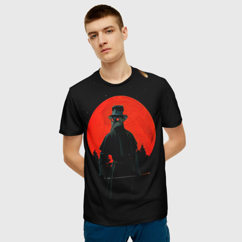 Мужская 3D футболка с принтом Plague doctor ЧУМНОЙ ДОКТОР, фото на моделе #1