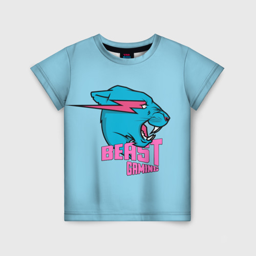 Детская 3D футболка с принтом Mr Beast Gaming Full Print, вид спереди #2