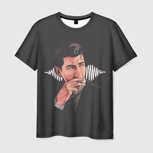 Мужская 3D футболка с принтом Алекс Тёрнер, вид спереди #2