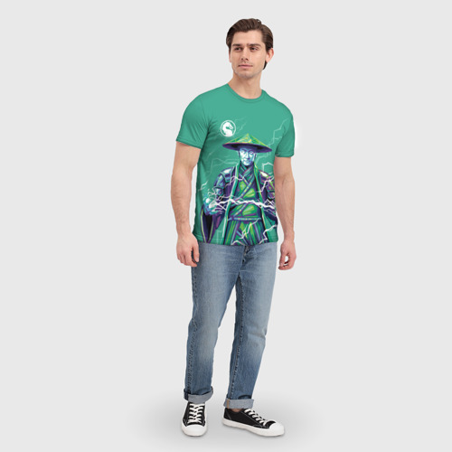 Мужская 3D футболка с принтом Lord Raiden, вид сбоку #3