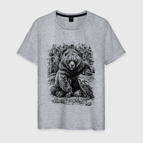 Мужская футболка с принтом Истинный хозяин Русского леса, вид спереди #2