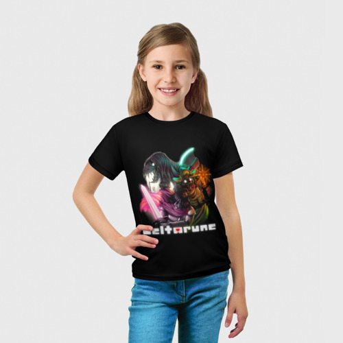 Детская 3D футболка с принтом Deltarune Персонажи, вид сбоку #3