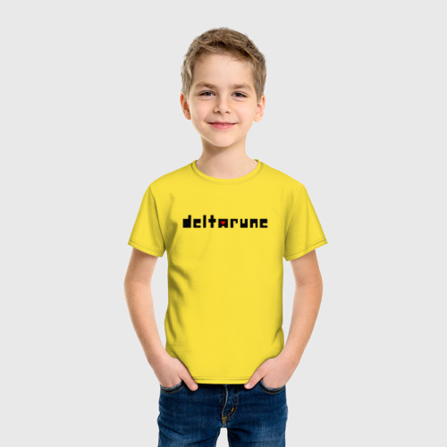 Детская футболка с принтом Deltarune Logo, фото на моделе #1