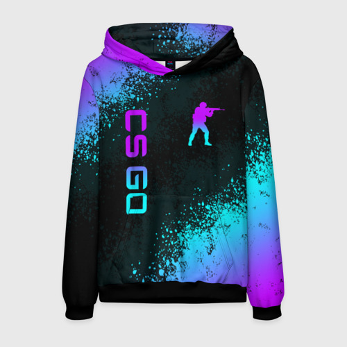 Мужская 3D толстовка с принтом CS GO NEON SYMBOL STYLE SKIN / КС ГО НЕОН, вид спереди #2