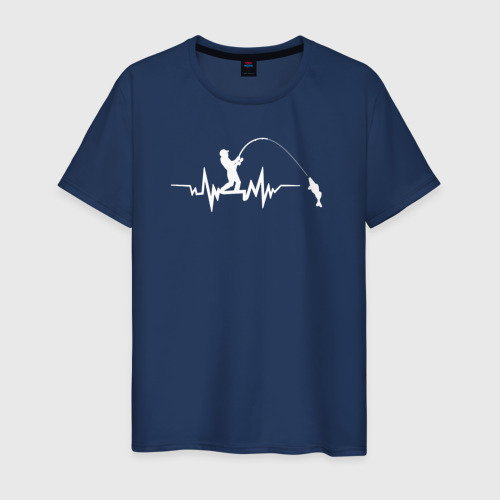 Мужская футболка с принтом Сердце рыбака, вид спереди #2