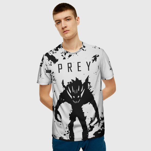 Мужская 3D футболка с принтом Prey Монстр, фото на моделе #1