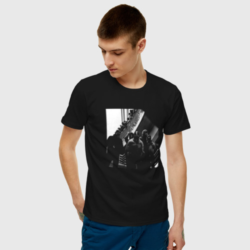 Мужская футболка с принтом OBLADAET SLEEPKNOT, фото на моделе #1