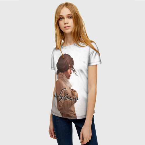 Женская 3D футболка с принтом Syberia, Kate Walker, фото на моделе #1