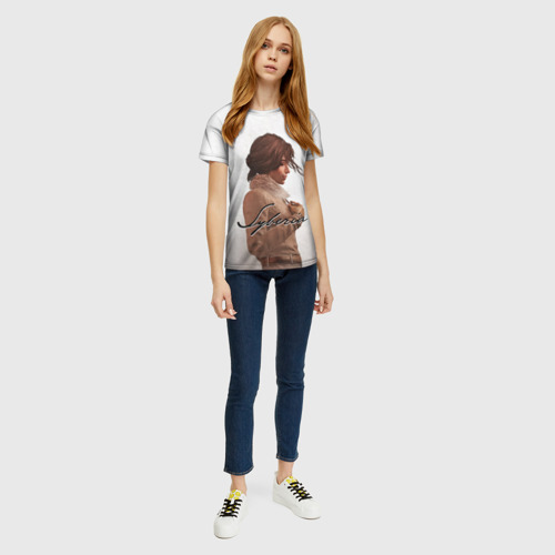 Женская 3D футболка с принтом Syberia, Kate Walker, вид сбоку #3