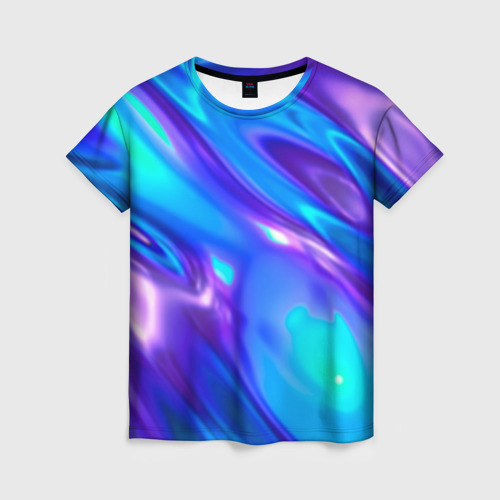 Женская 3D футболка с принтом Neon Holographic, вид спереди #2