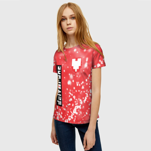 Женская 3D футболка с принтом DELTARUNE / Частицы, фото на моделе #1