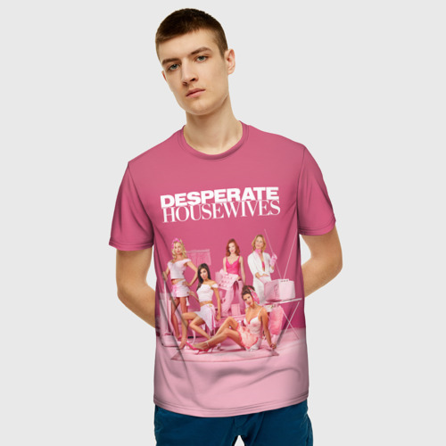 Мужская 3D футболка с принтом Desperate Housewives сериал, фото на моделе #1
