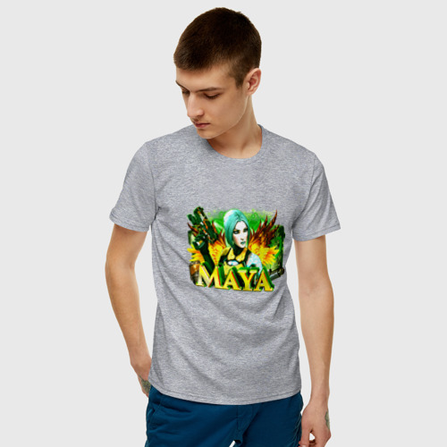 Мужская футболка с принтом Красотка Мая, фото на моделе #1